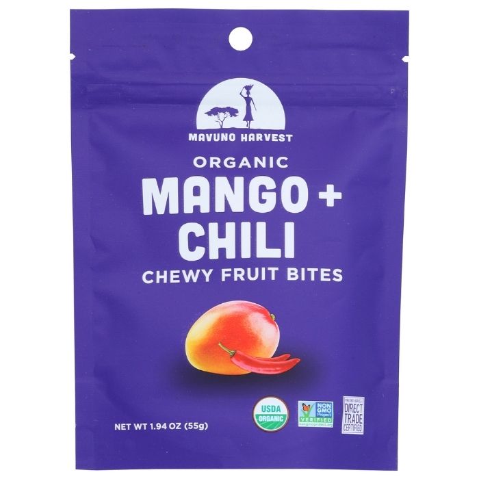 Mavuno Harvest - Organic Dried Mango + Chili, 2oz - front