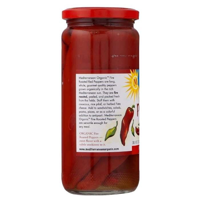 Mediterranean Organic - Fire Roasted Gourmet Red Peppers, 16oz - back