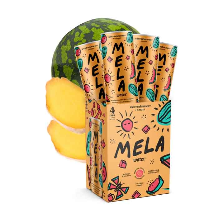 Mela Water - Watermelon Water - With Ginger (12-Pack), 11 fl oz 