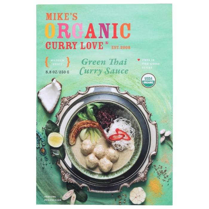 Mike's Organic Curry Love - Thai Curry Sauce Green, 8.8oz - front
