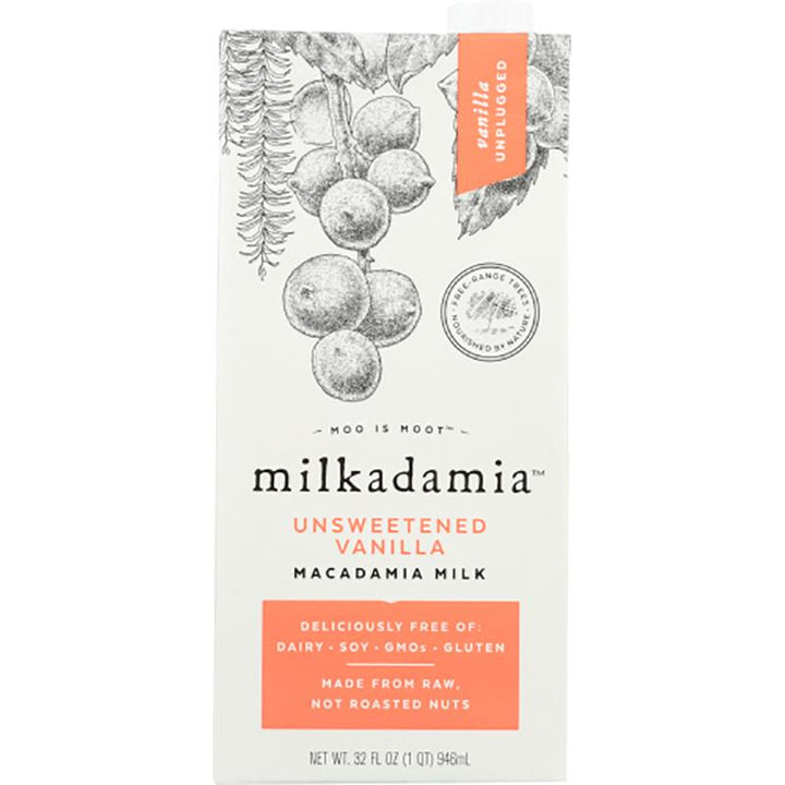 Milkadamia Macadamia Milk Unsweetened Vanilla, 32 oz