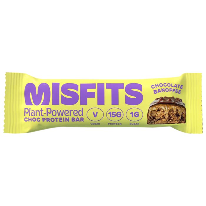 Misfits - Protein Bar Chocolate Banoffee, 1.6oz - Back