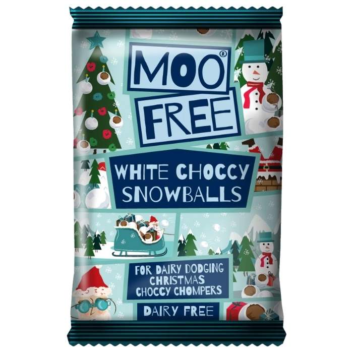 Moo Free - White Choccy Snowballs, 35g - front