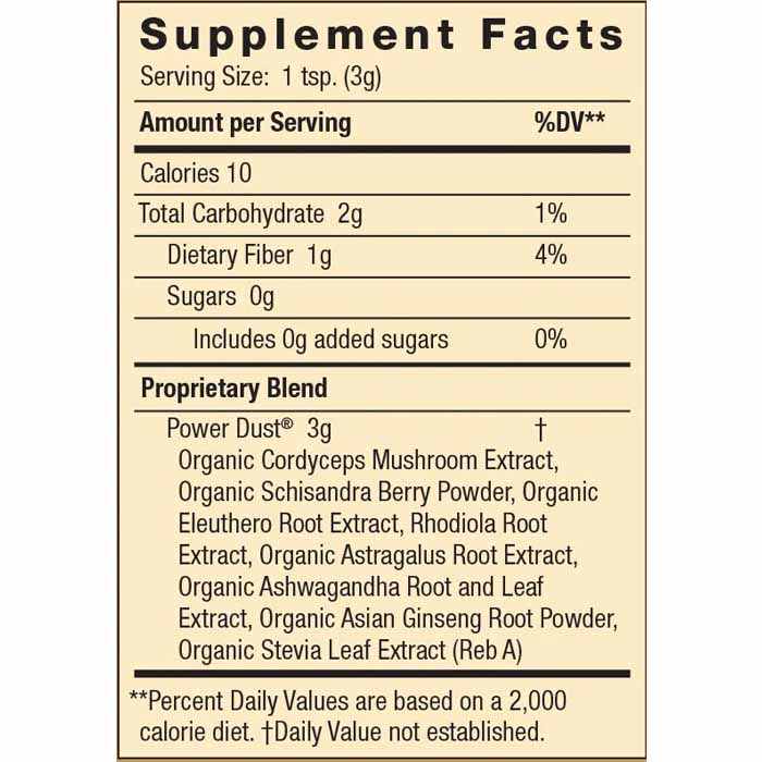 Moon Juice - Single Sachets Adaptogens for Everything -Power Dust Adaptogens for Energy, 0.11oz - back