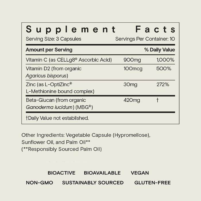 Moon Juice - SuperPower: Immune Support Supplement, 40 Capsules - supplement facts