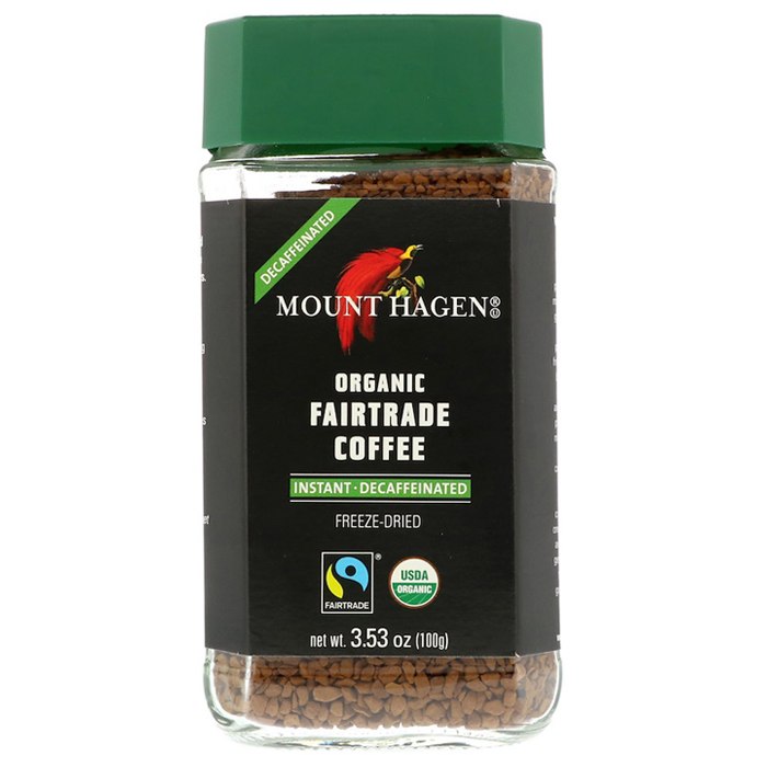 Mount Hagan - Organic Freeze Dried Instant Coffee Jar Decaf , 3.53oz
