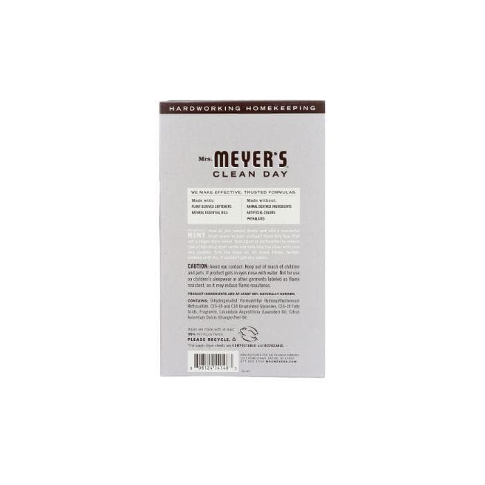 Mrs. Meyer's Clean Day - Dryer Sheets -back
