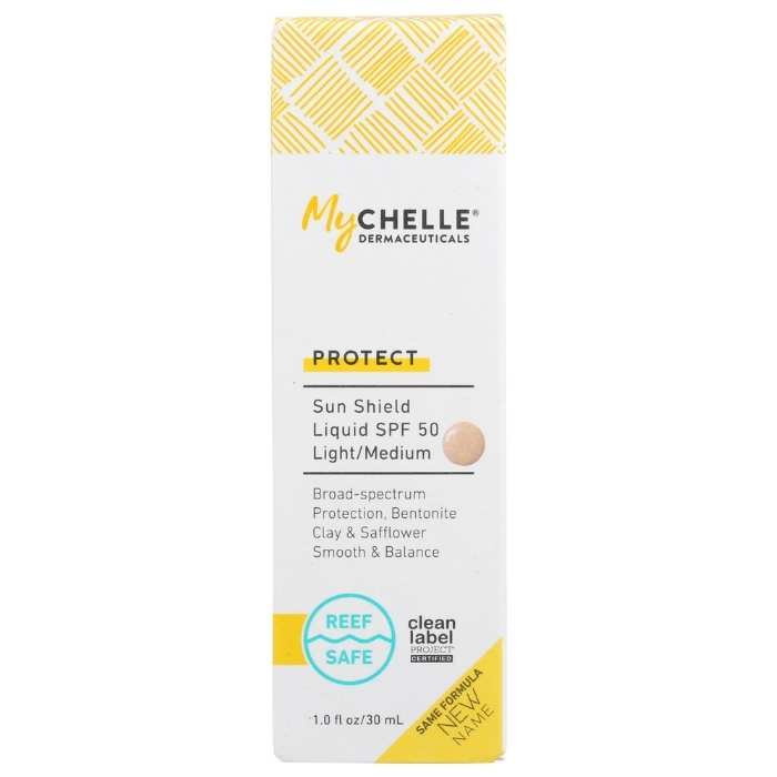 MyCHELLE - Light/Medium Sun Shield Liquid SPF 50, 1 fl oz - front