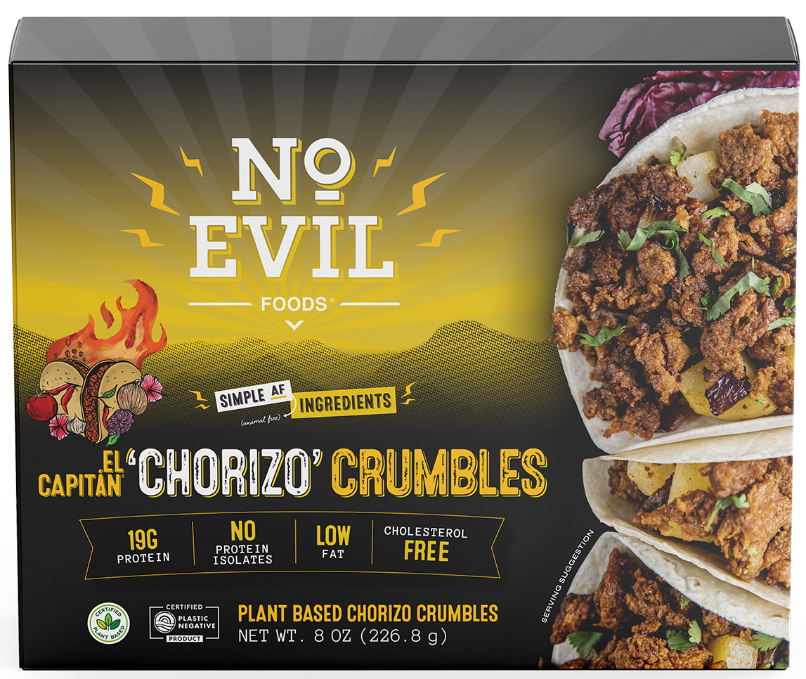 No Evil Foods - El Capitan: Chorizo Crumble, 8oz - PlantX US