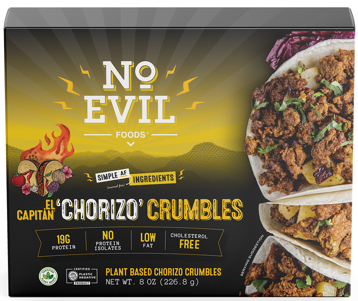 No Evil Foods - El Capitan: Chorizo Crumble, 8oz - PlantX US