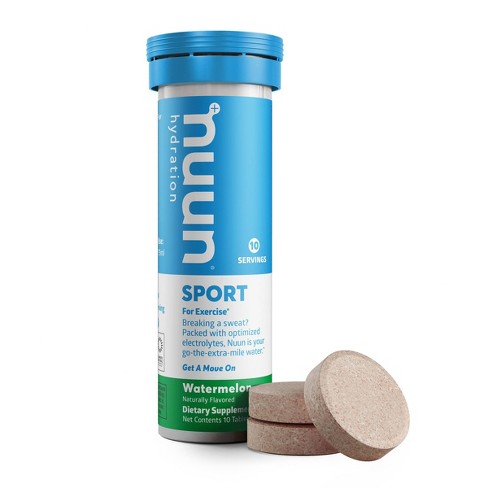 NUUN Hydration Sport Single Tube Watermelon 10 Tablets
 | Pack of 8 - PlantX US