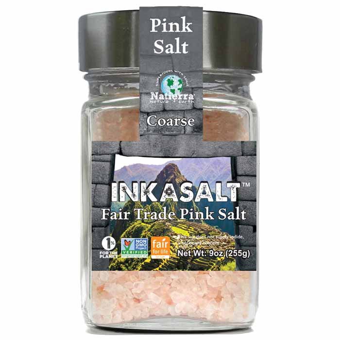 Natierra - Inkasalt Coarse Pink Salt - Glass Jar , 9 oz