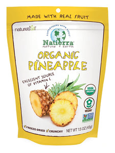 Natierra, Organic Freeze-Dried, Pineapples, 1.5oz  | Pack of 12