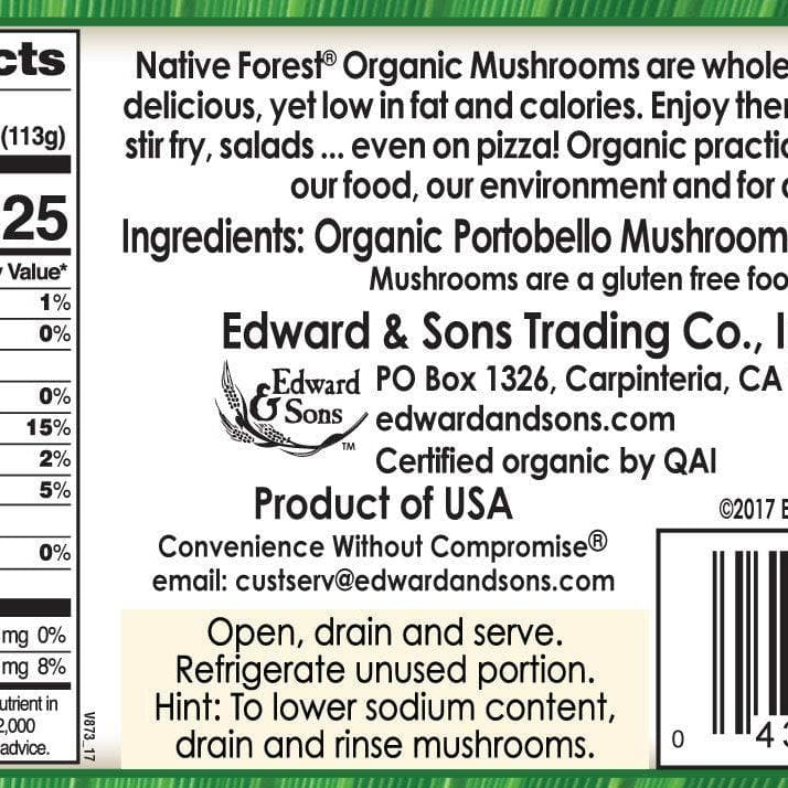 Native Forest-Mushroom Portobello Sliced, 4 oz pack of 2