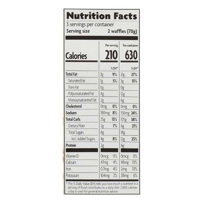 Nature's Path - Gluten-Free Pumpkin Spice Waffles, 7.4oz - Nutrition Facts