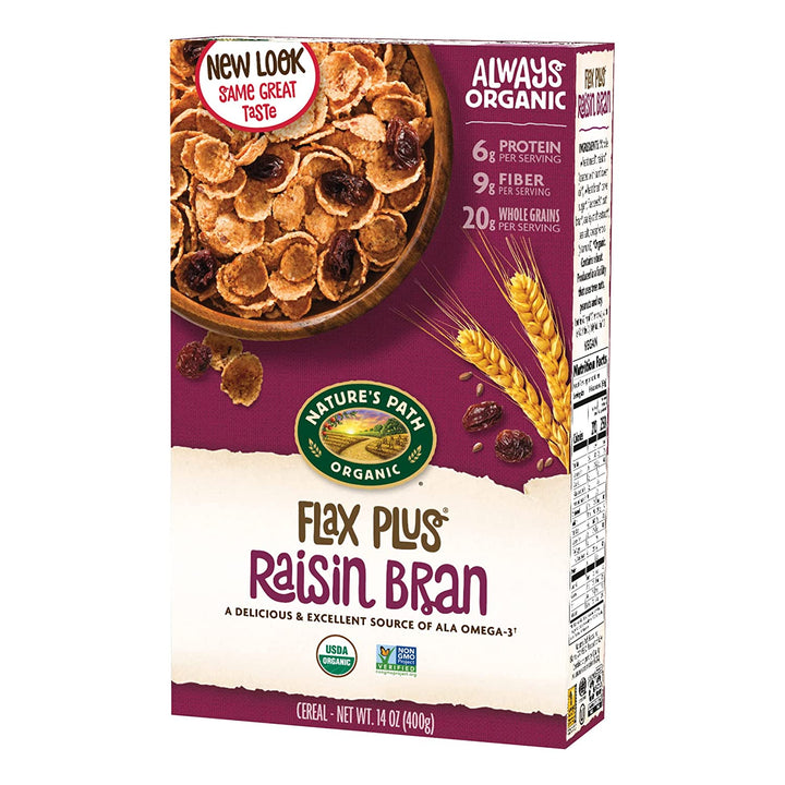 Nature's Path Organic Flax Plus Raisin Bran Cereal 14 Ounce
 | Pack of 12 - PlantX US