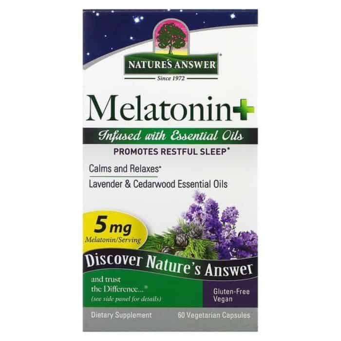 Nature’s Answer - Melatonin+, 60 vegetarian capsules - (front)