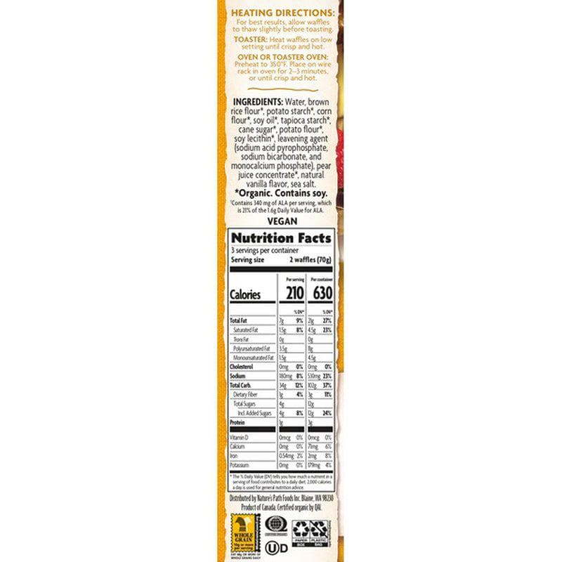 Nature's Path GlutenFree Homestyle Waffles, 7.4oz