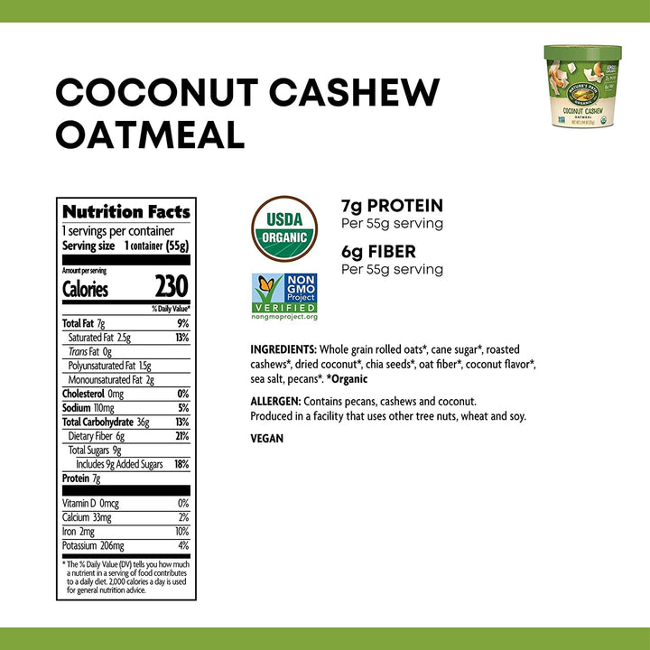 Nature's Path-Oatmeal Cup Coconut Cashew, 1.94 oz