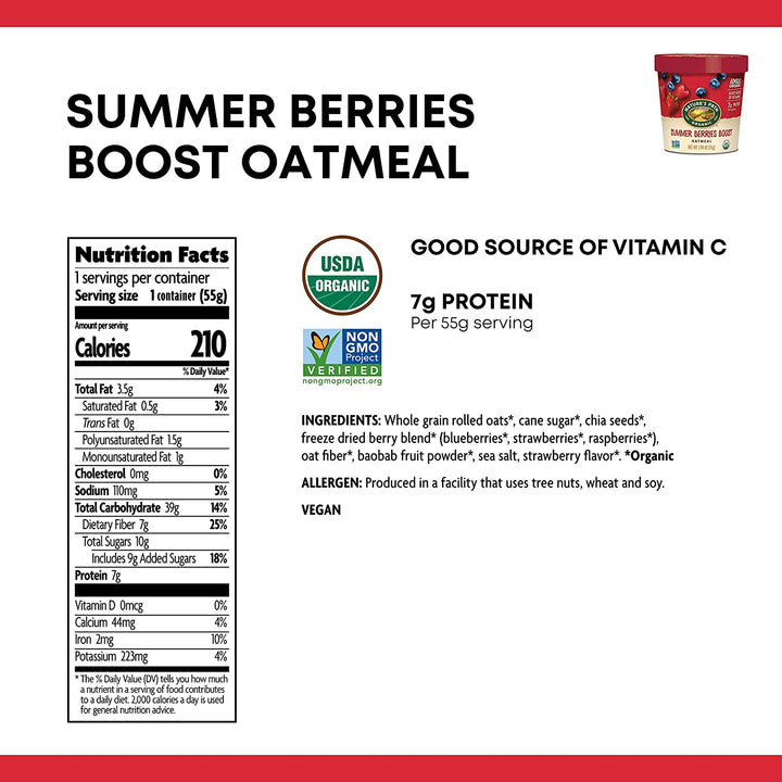 Natures Path-Oatmeal Cup Summer Berries Boost
