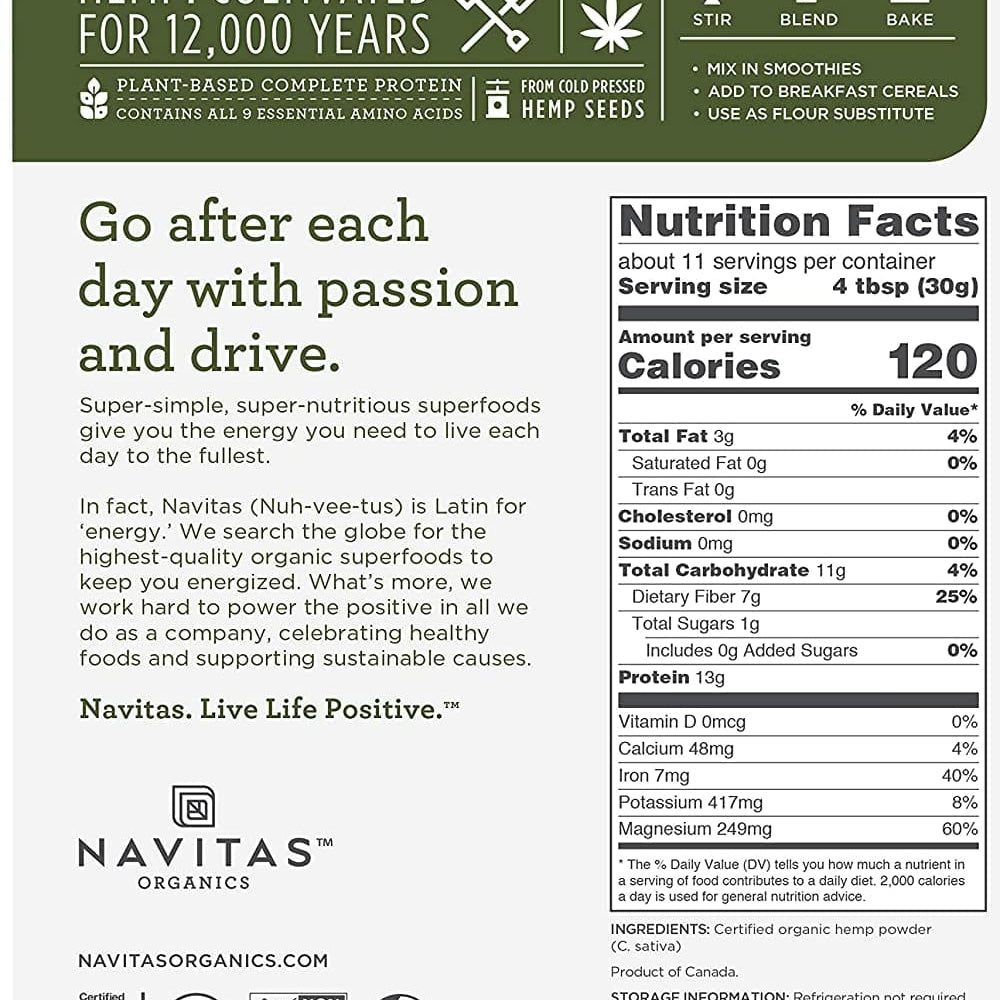 Navitas Hemp Powder, 12oz