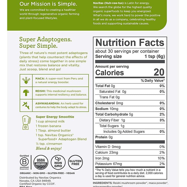 Navitas-Superfood + Adaptogen Blend, 6.3 oz