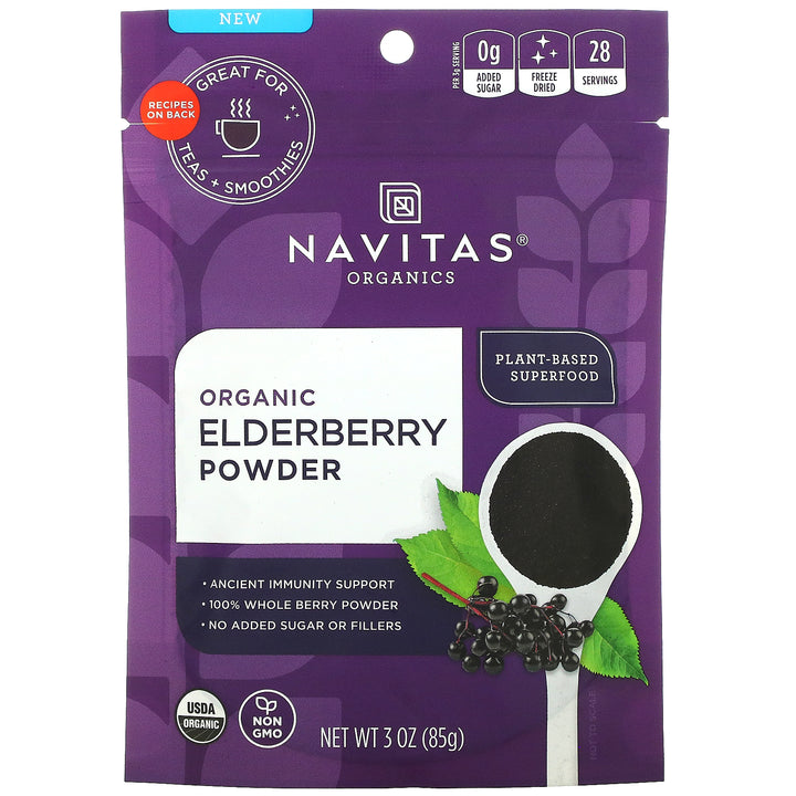 Navitas Organics, Organic Elderberry Powder, 3 oz  | Pack of 6 - PlantX US