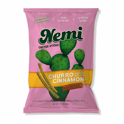 Nemi Snacks - Cactus Sticks ,1.7oz , Churro Cinnamon