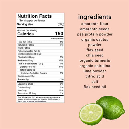 Nemi Snacks - Cactus Sticks ,1.7oz , Mexican Lime - Back