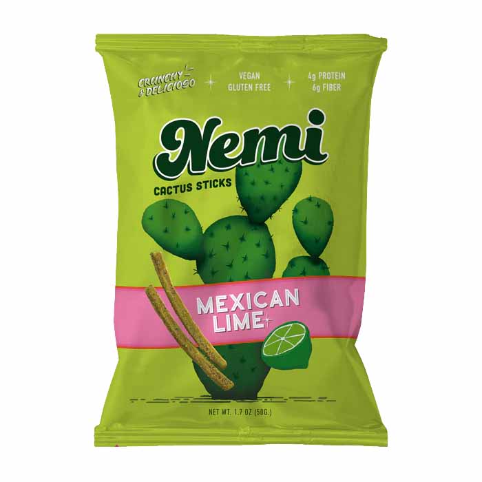 Nemi Snacks - Cactus Sticks ,1.7oz , Mexican Lime