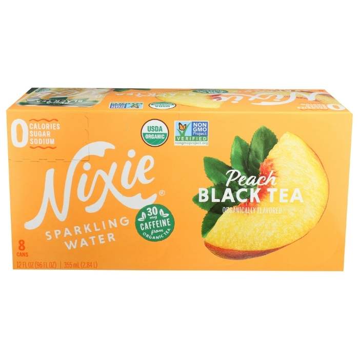 Nixie Sparkling Water - Peach Black Tea, 8-Pack - pack