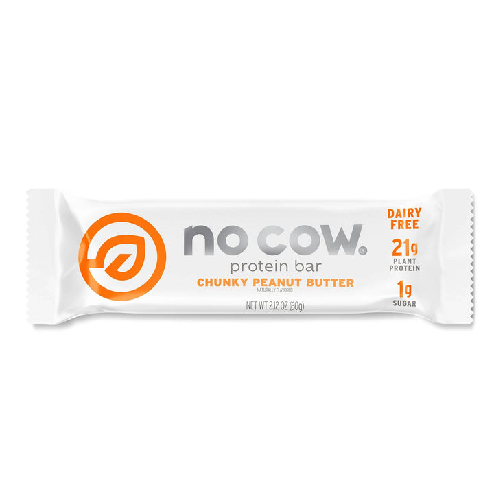 No Cow - Chunky Peanut Butter Protein Bar, 2.12oz
 | Pack of 12 - PlantX US
