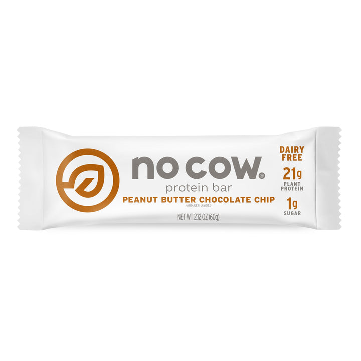 No Cow - Peanut Butter Chocolate Chips Bar, 2.12oz
 | Pack of 12 - PlantX US