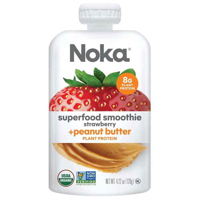 Noka - Nut Butter Smoothies - Strawberry & Peanut Butter, 4.22oz