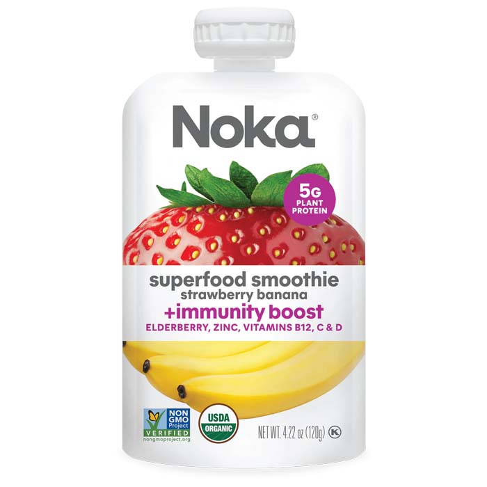Noka - Superfood Immunity Boost Smoothies, 4.22oz  - Strawberry & Banana
