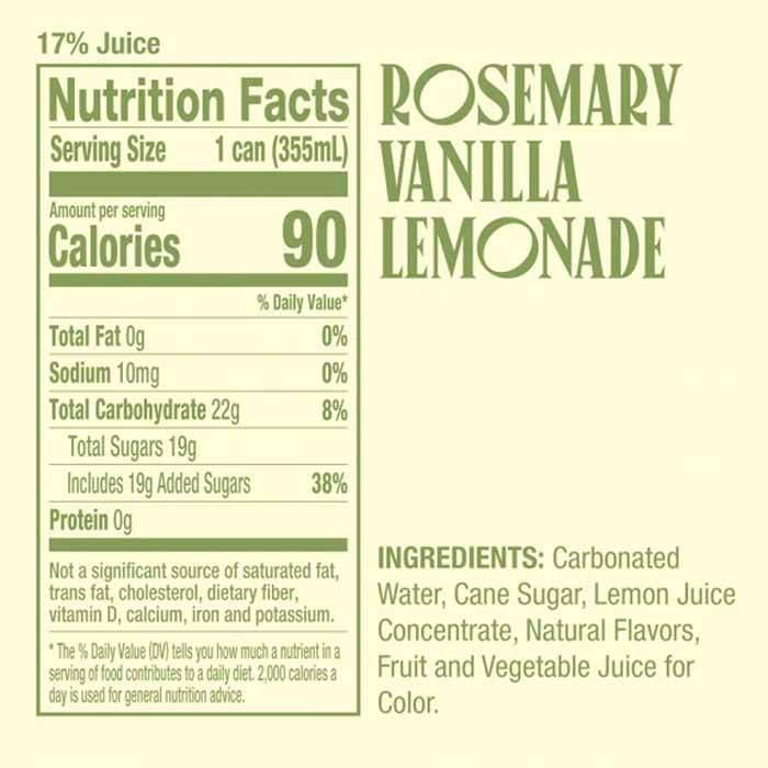 Nope - Non-Alcoholic Mocktails - Rosemary Vanilla Lemonade, 12 fl oz  - back