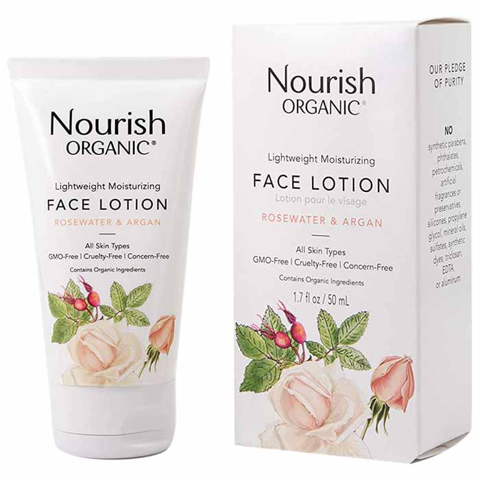 Nourish Organic - Lightweight Moisturizing Face Lotion, 1.7 fl oz