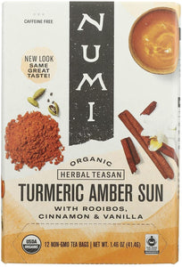 Numi Tea - Amber Sun Turmeric Tea, 12 Bags
 | Pack of 6