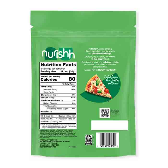 Nurishh - Mozzarella Shreds, 6.35oz back