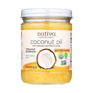 Nutiva - Organic Coconut Oil with Buttery Flavor, 14 fl oz
