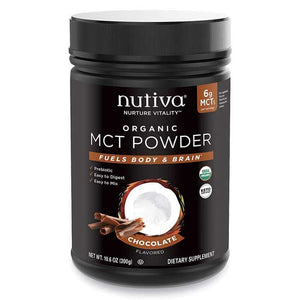 Nutiva - Organic MCT Powder with Prebiotic Acacia Fiber - Chocolate, 10.6 oz