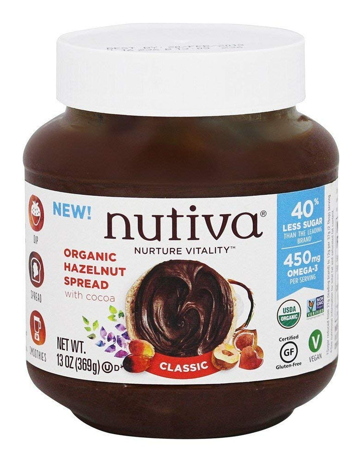 Nutiva Organic Classic Chocolate Hazelnut Spread 13oz
 | Pack of 6 - PlantX US