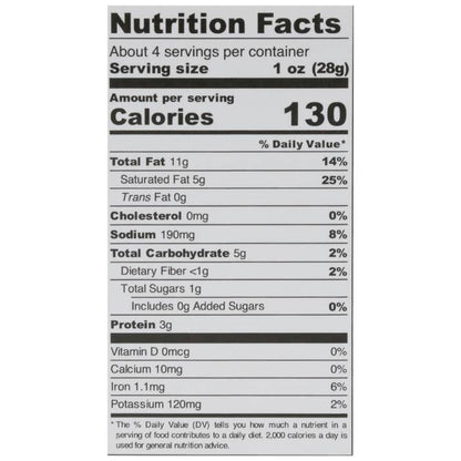 Nuts for Cheese - Organic & Dairy-Free Cheese Super Blue - nutrition facts