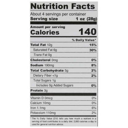 Nuts for Cheese - Un-Brie-Lievable Cashew Cheese - nutrition facts