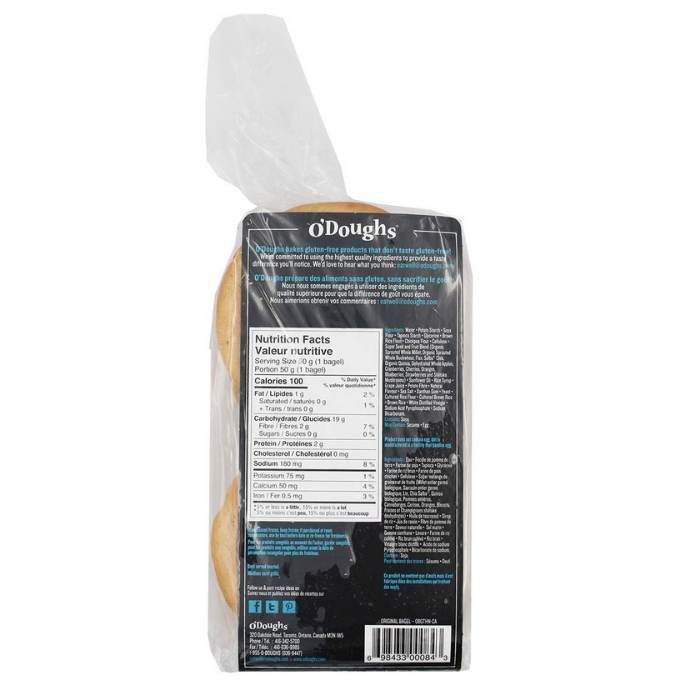 O'Doughs - Gluten-Free Original Bagel Thins, 10.6oz - back