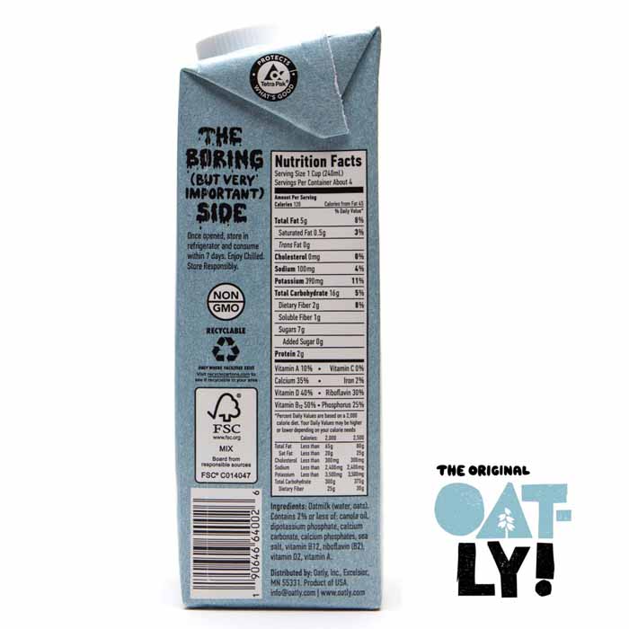 Oatly - The Original Oatly Oat Milk, 64oz - Back