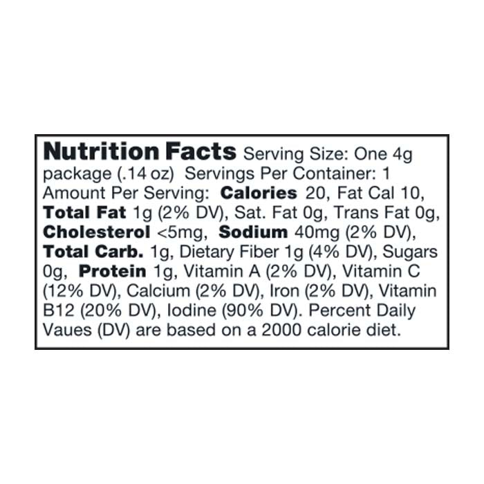 Ocean's Halo - Trayless Sea Salt Seaweed Snack, 0.14oz - back