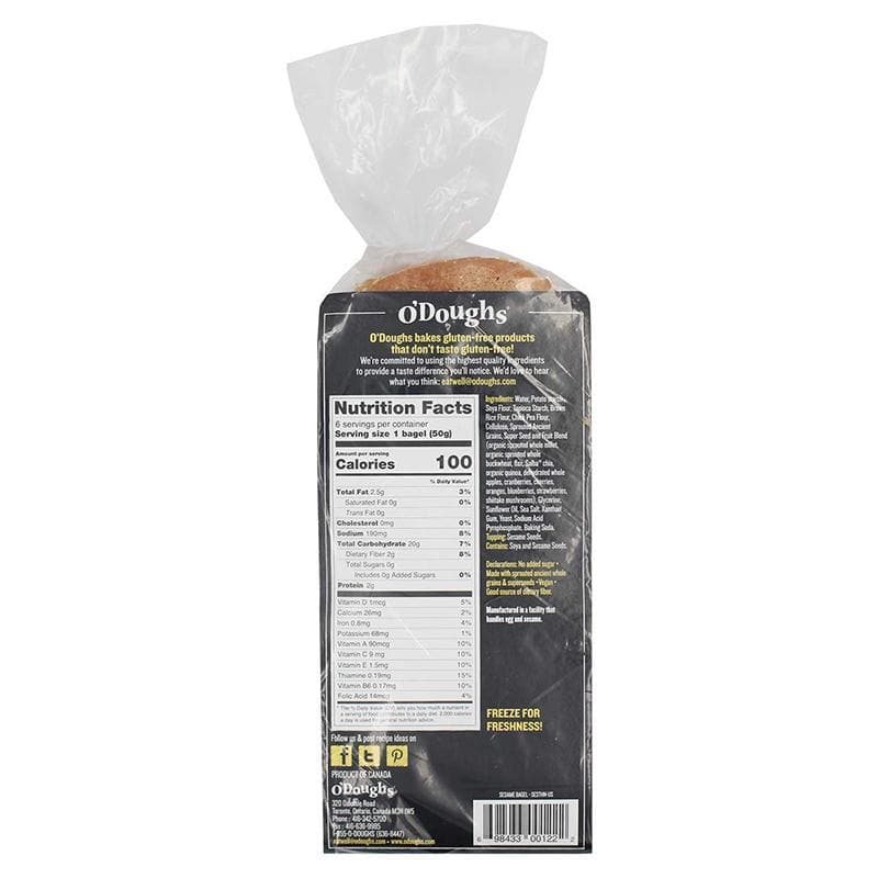 Odoughs - Bagel Thin Sesame nutrition (1)
