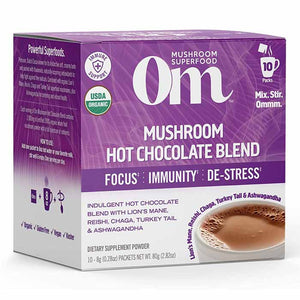Om Mushroom Superfood - Mushroom Hot Chocolate Blend, 10 Sachets