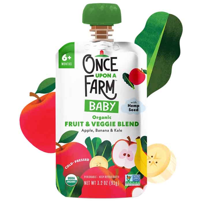 Once Upon A Farm - English Muffin Ezekiel - Baby Food Apple Kale 6 months, 3.2oz